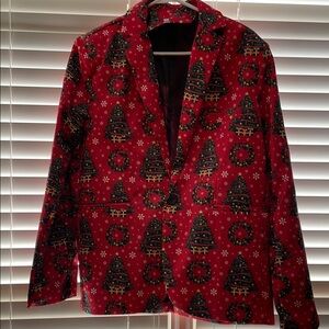Festive Red Christmas Tree Blazer